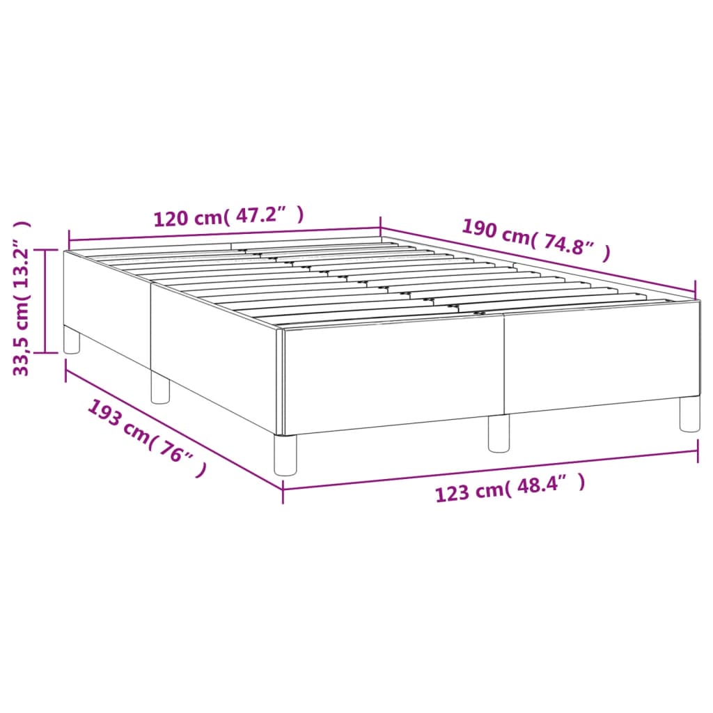 Estrutura de cama 120x190 cm tecido cinzento-claro