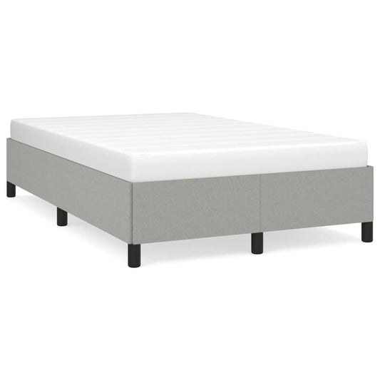 Estrutura de cama 120x190 cm tecido cinzento-claro