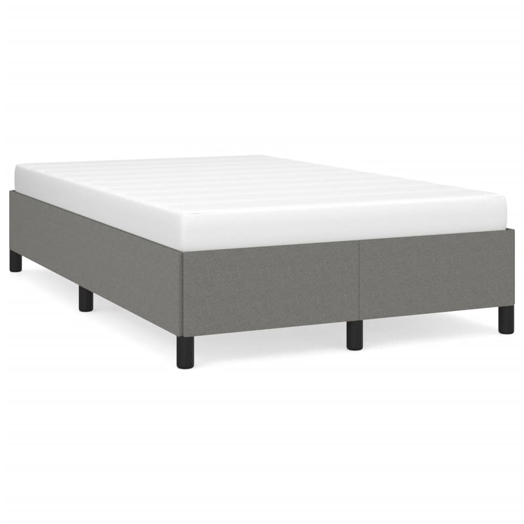 Estrutura de cama 120x190 cm tecido cinzento-escuro