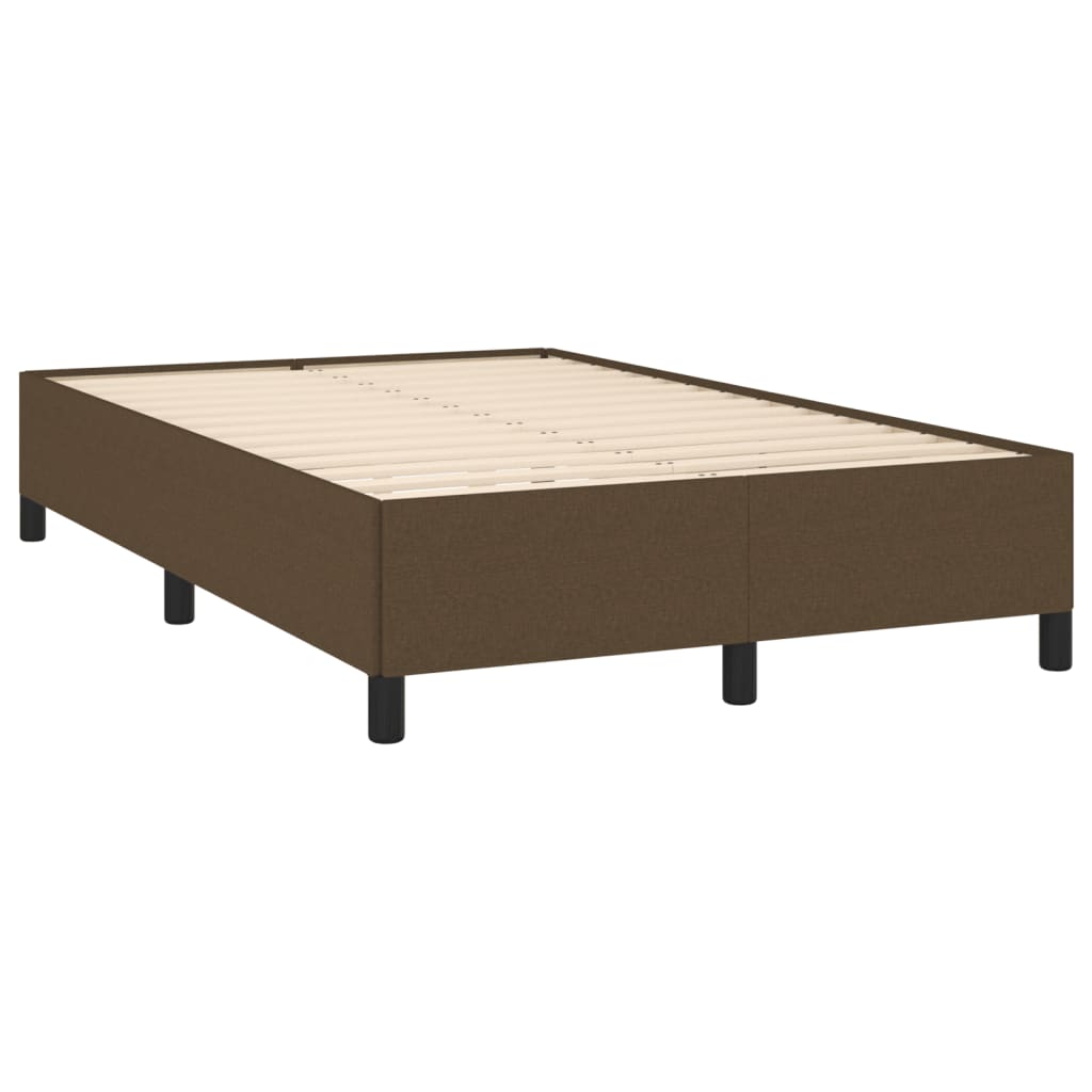 Estrutura de cama 120x190 cm tecido castanho-escuro