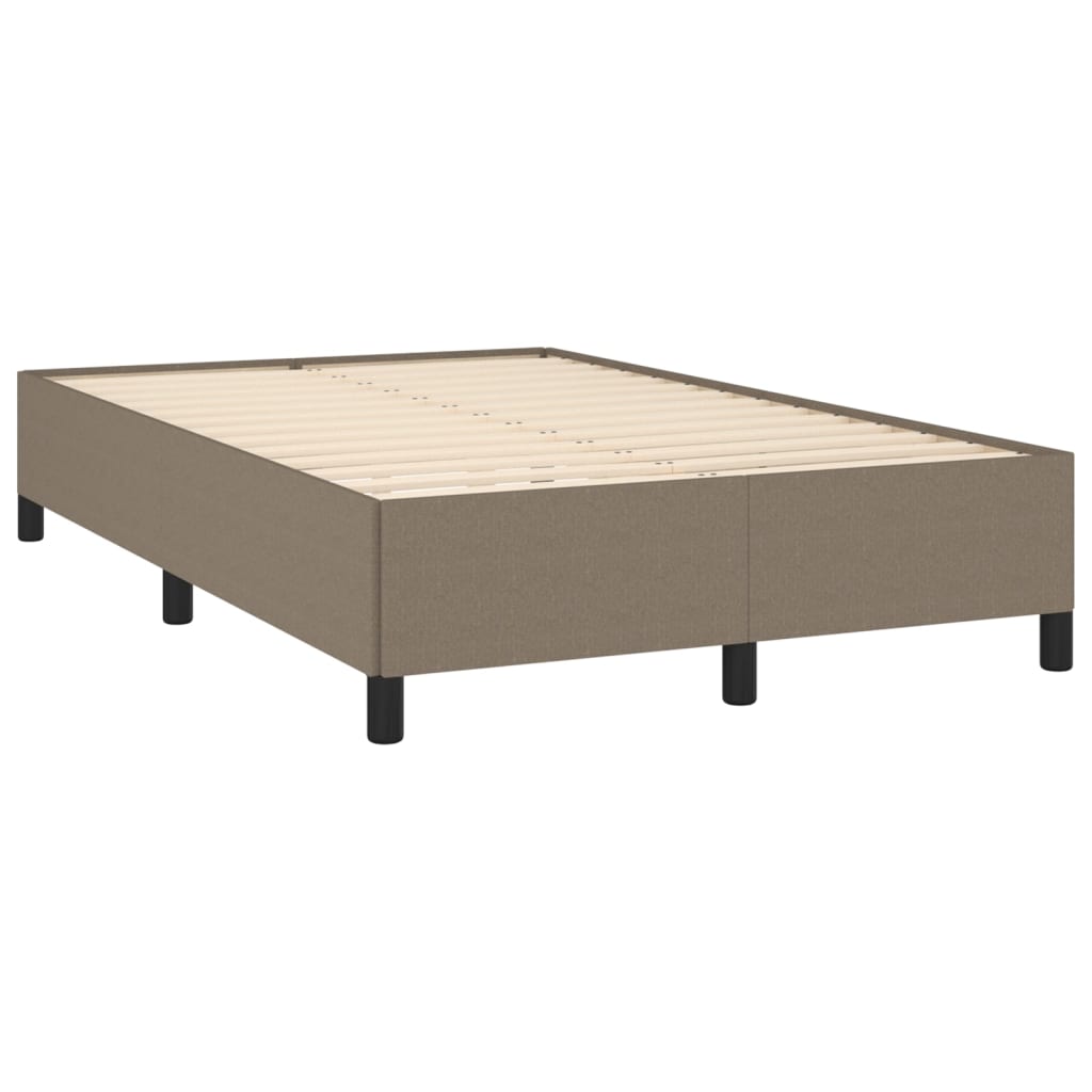 Estrutura de cama 120x190 cm tecido cinzento-acastanhado