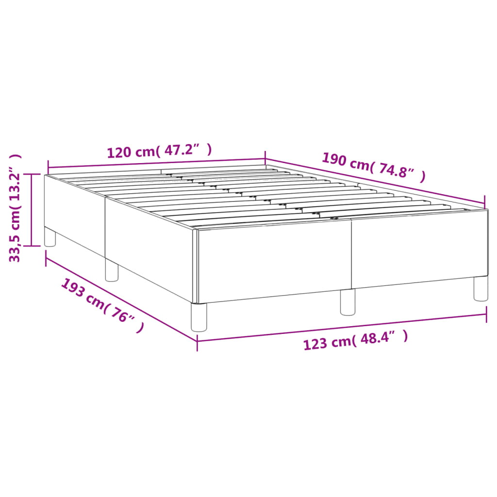 Estrutura de cama 120x190 cm tecido cinzento-escuro