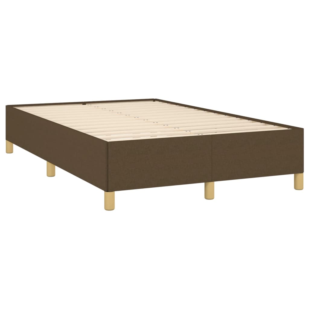 Estrutura de cama 120x190 cm tecido castanho-escuro