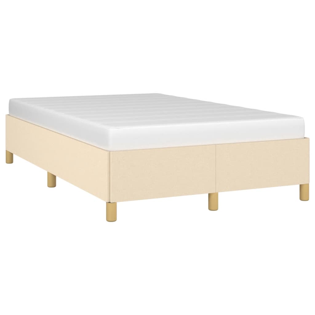 Estrutura de cama 120x190 cm tecido cor creme