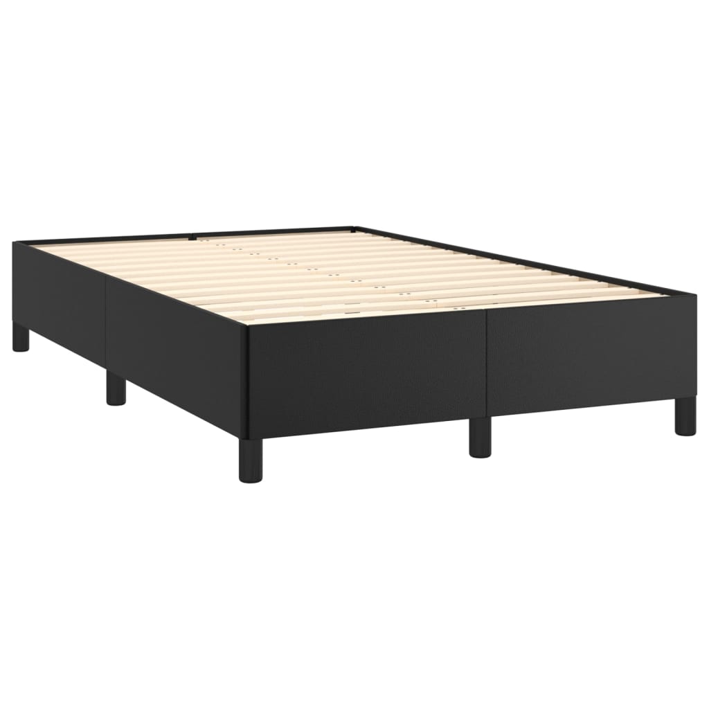 Estrutura de cama 120x190 cm couro artificial preto