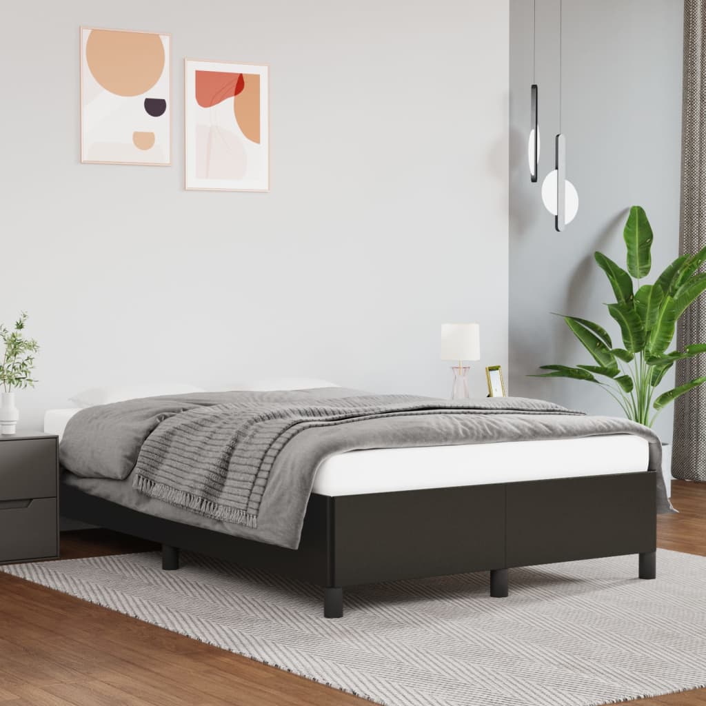 Estrutura de cama 120x190 cm couro artificial preto