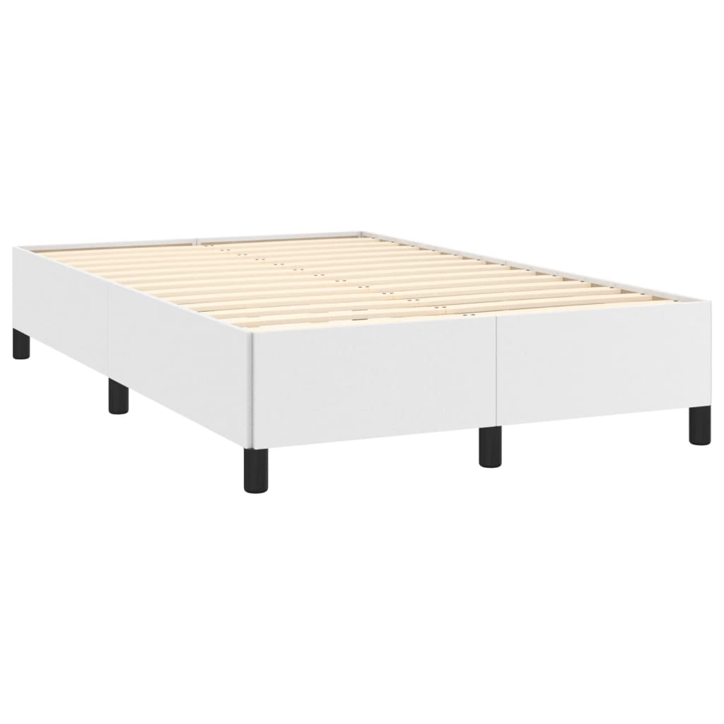 Estrutura de cama 120x190 cm couro artificial branco