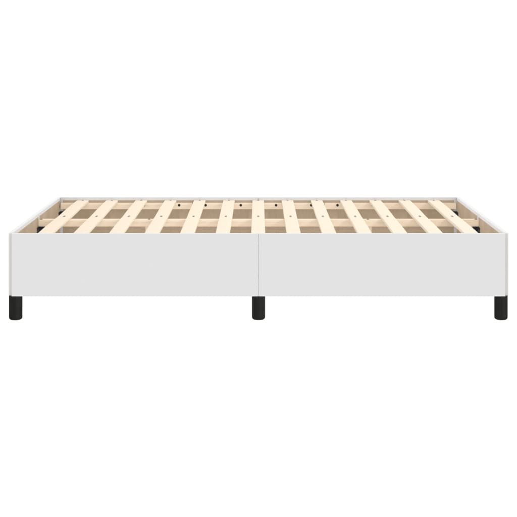 Estrutura de cama 120x190 cm couro artificial branco