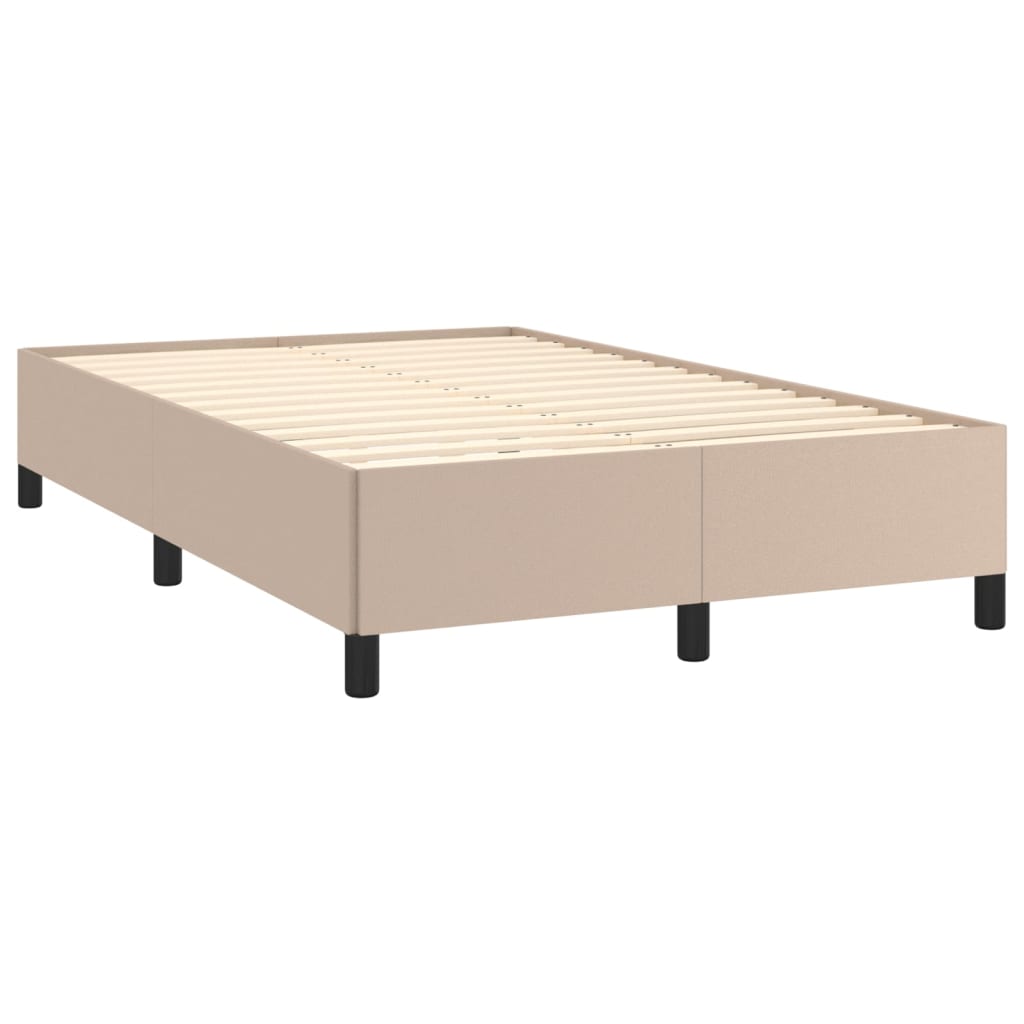 Estrutura de cama 120x190 cm couro artificial cor cappuccino