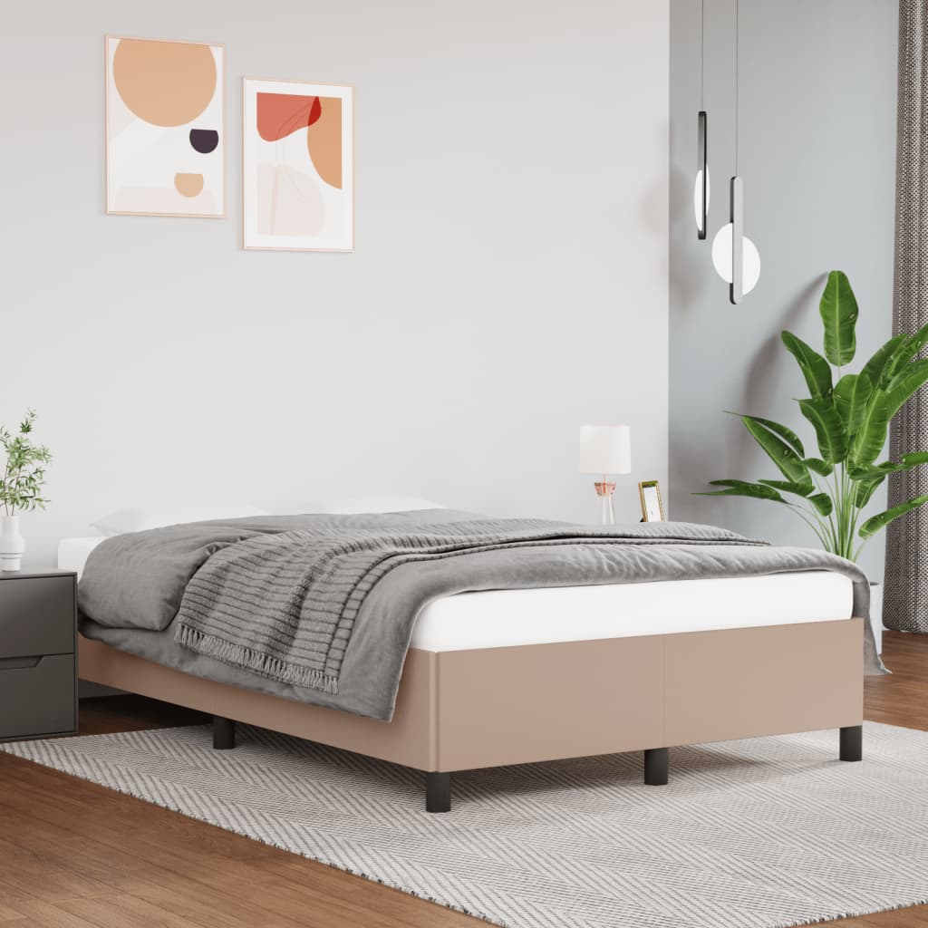 Estrutura de cama 120x190 cm couro artificial cor cappuccino