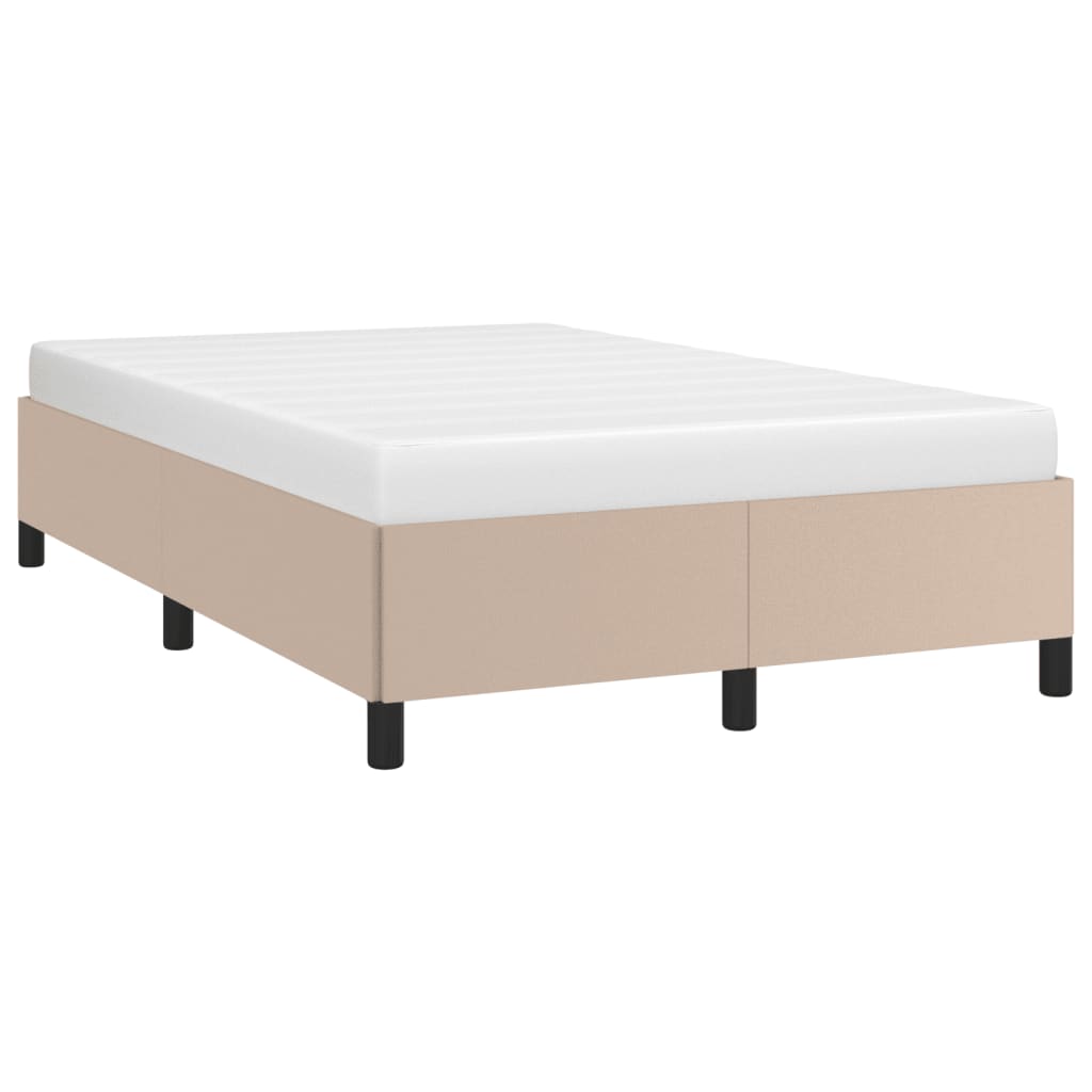 Estrutura de cama 120x190 cm couro artificial cor cappuccino