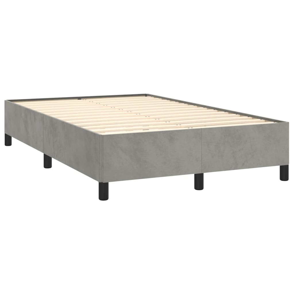 Estrutura de cama 120x190 cm veludo cinzento-claro