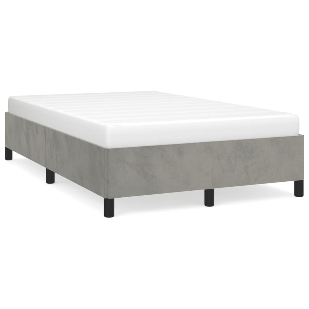 Estrutura de cama 120x190 cm veludo cinzento-claro