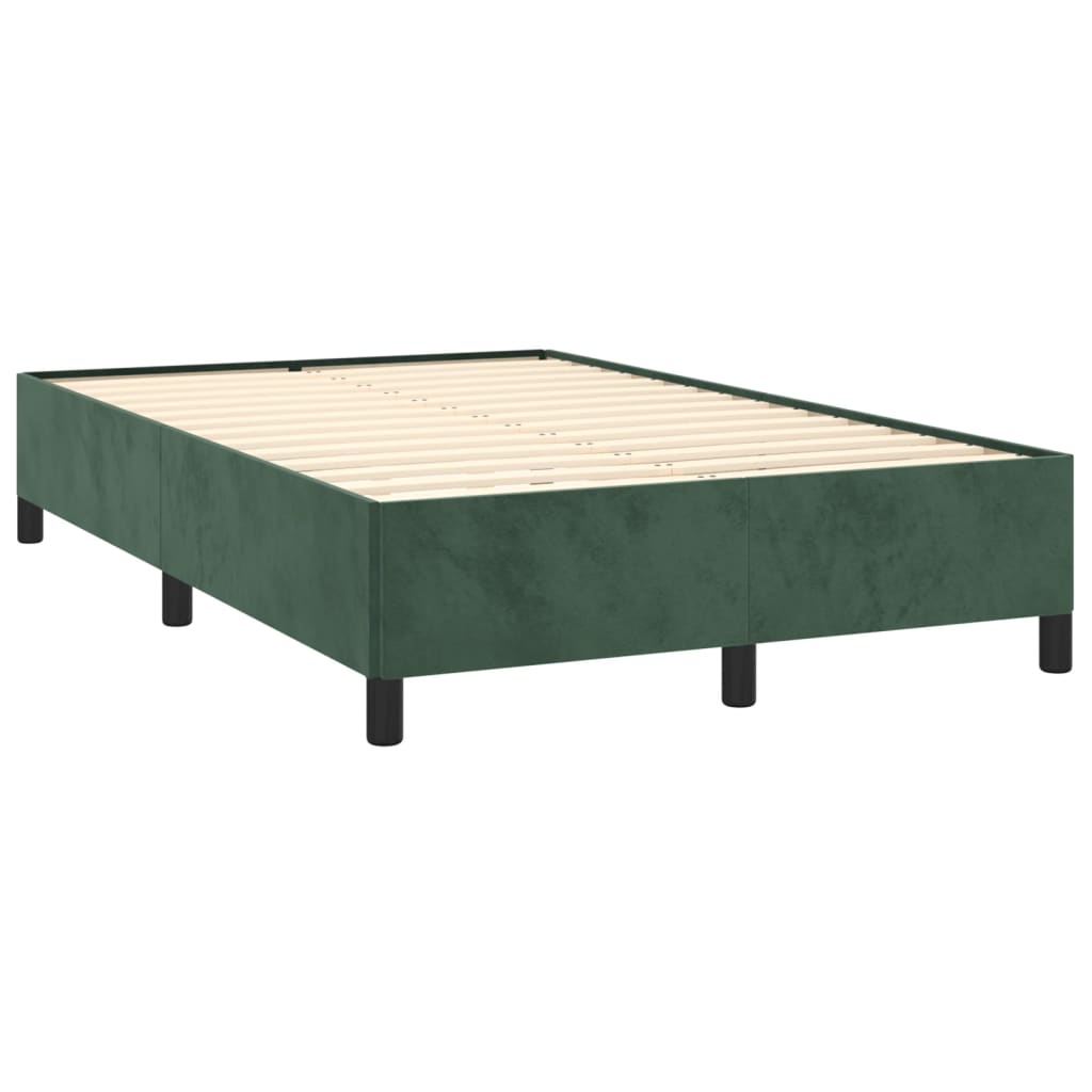 Estrutura de cama 120x190 cm veludo verde-escuro