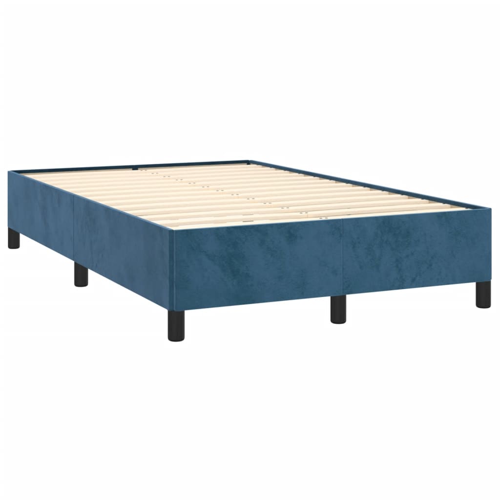 Estrutura de cama 120x190 cm veludo azul-escuro