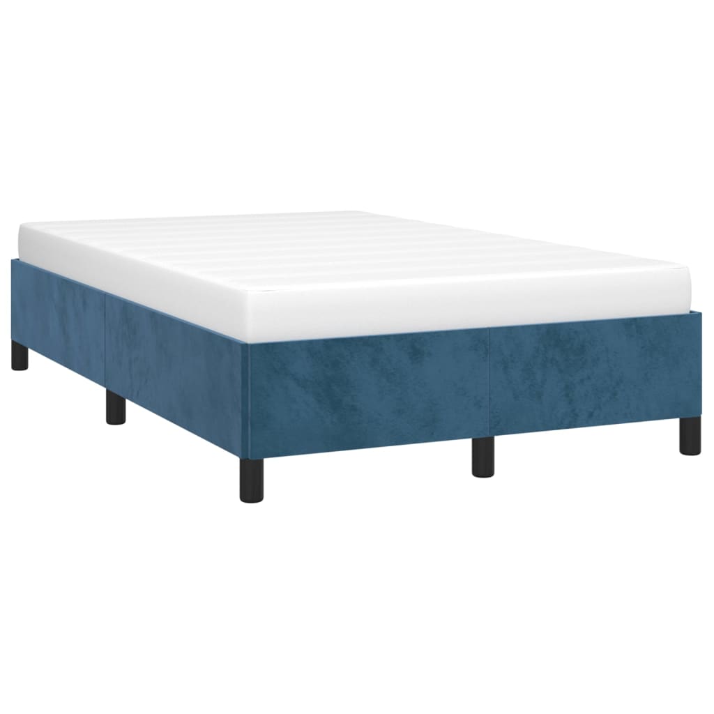 Estrutura de cama 120x190 cm veludo azul-escuro