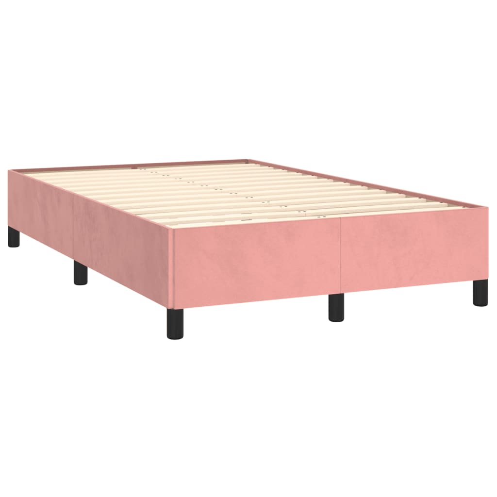 Estrutura de cama 120x190 cm veludo rosa