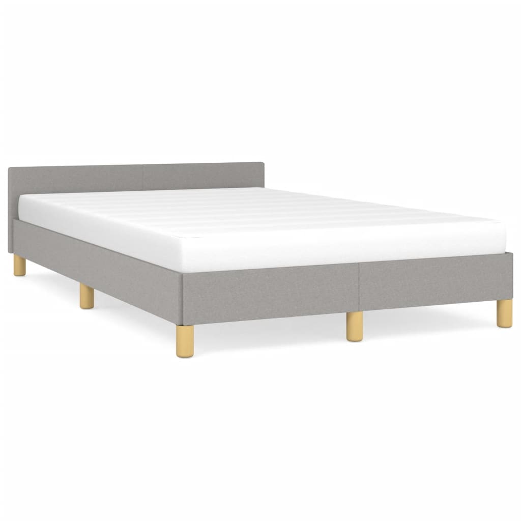 Estrutura de cama com cabeceira 120x190 cm tecido cinza-claro