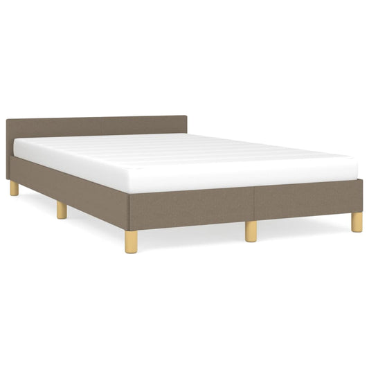 Estrutura cama c/ cabeceira 120x190 cm tecido cinza-acastanhado