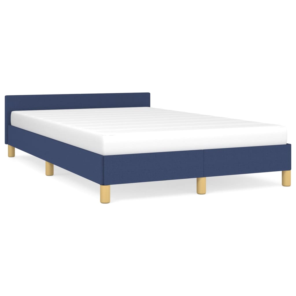 Estrutura de cama com cabeceira 120x190 cm tecido azul