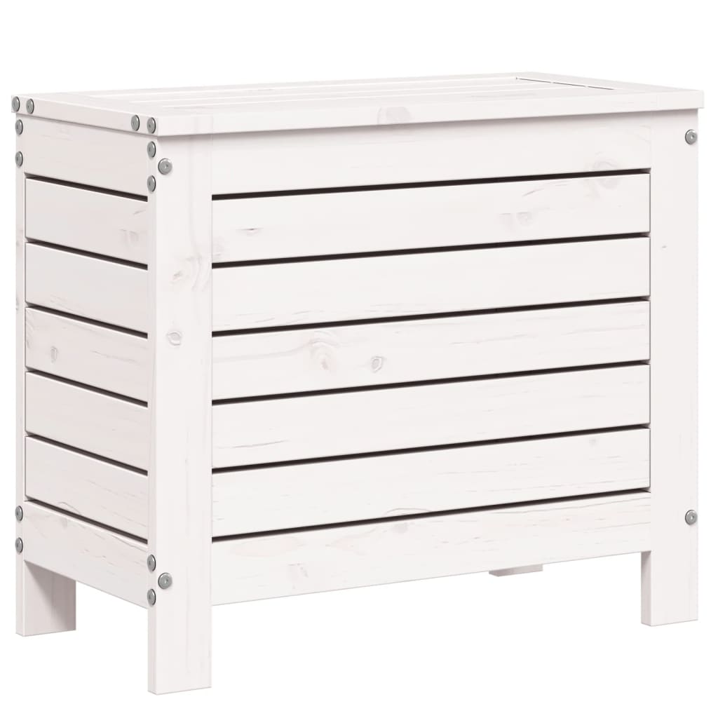 Apoio de pés para jardim 62x31,5x52 cm pinho maciço branco