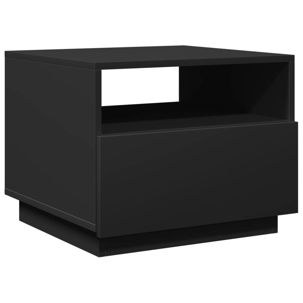 Mesa de centro com luzes LED 50x49x40 cm preto