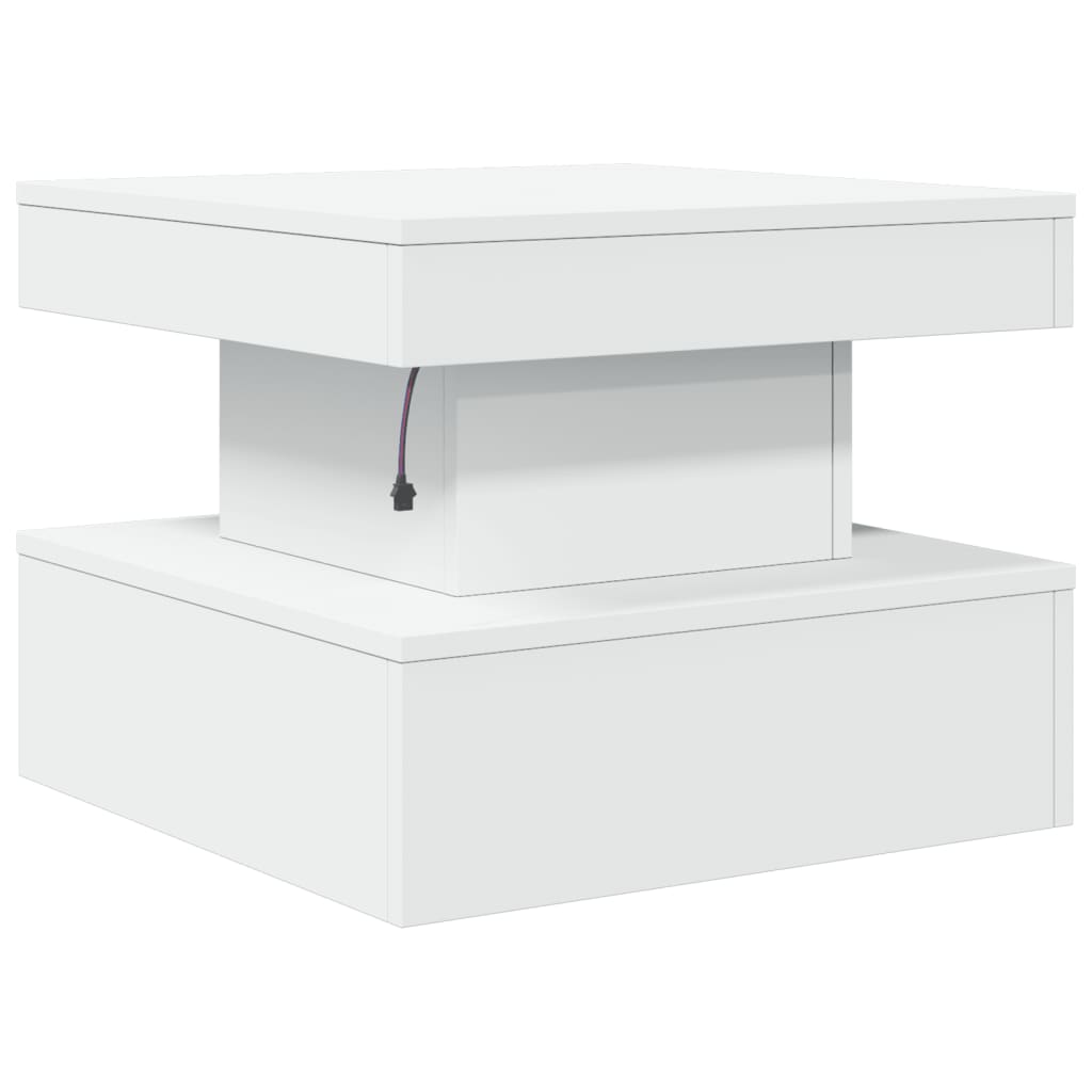 Mesa de centro com luzes LED 50x50x40 cm branco