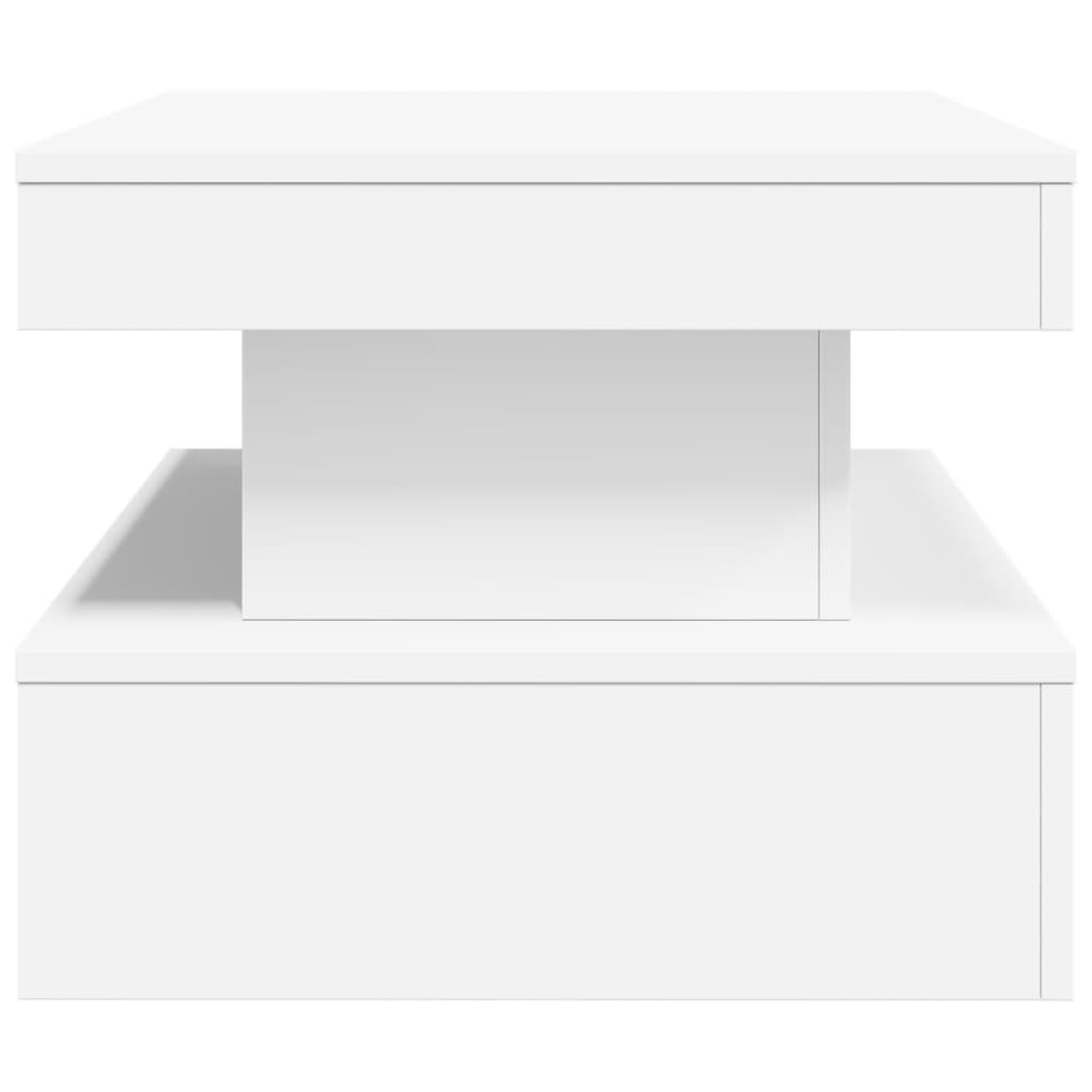 Mesa de centro com luzes LED 90x50x40 cm branco