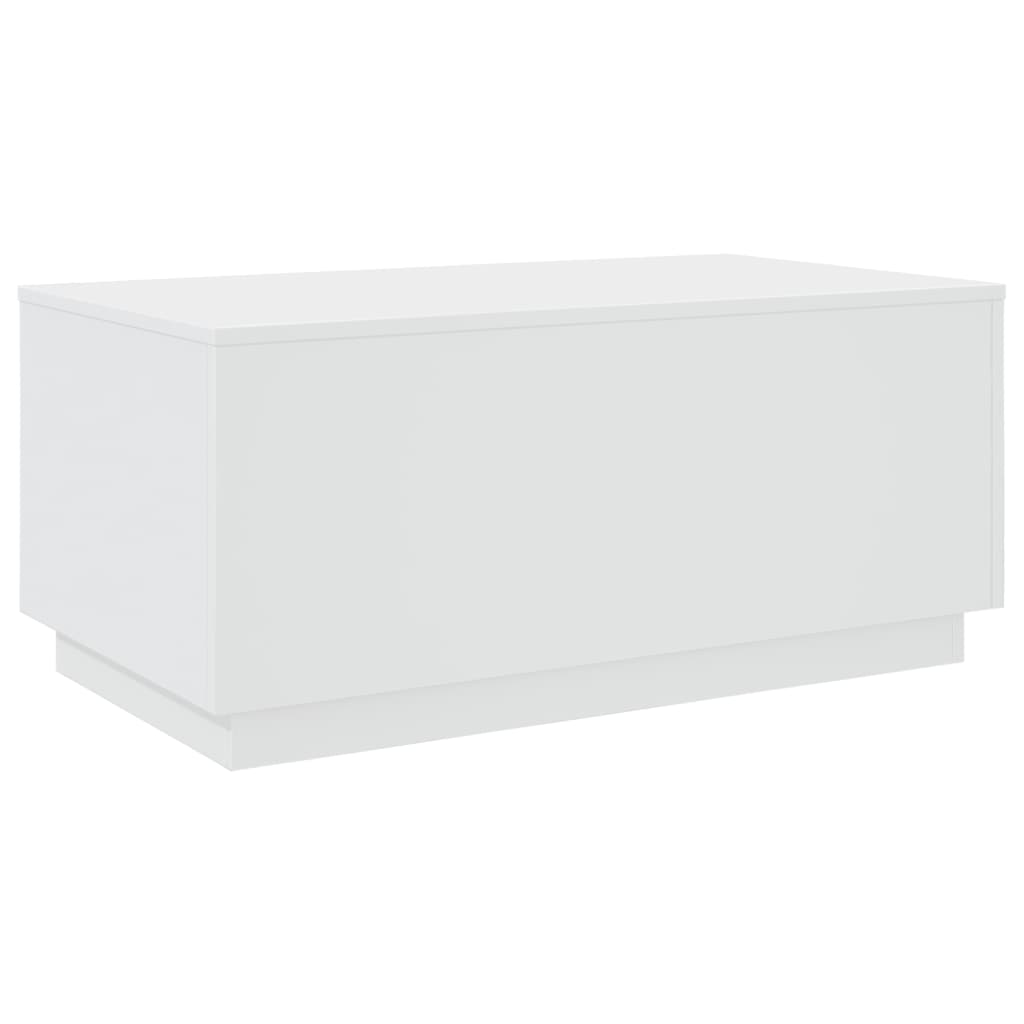 Mesa de centro com luzes LED 90x50x40 cm branco