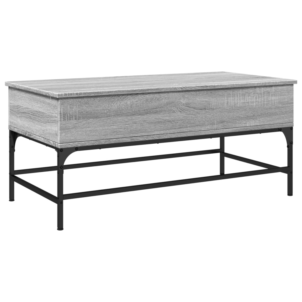 Mesa de centro 100x50x45cm derivados madeira/metal cinza sonoma