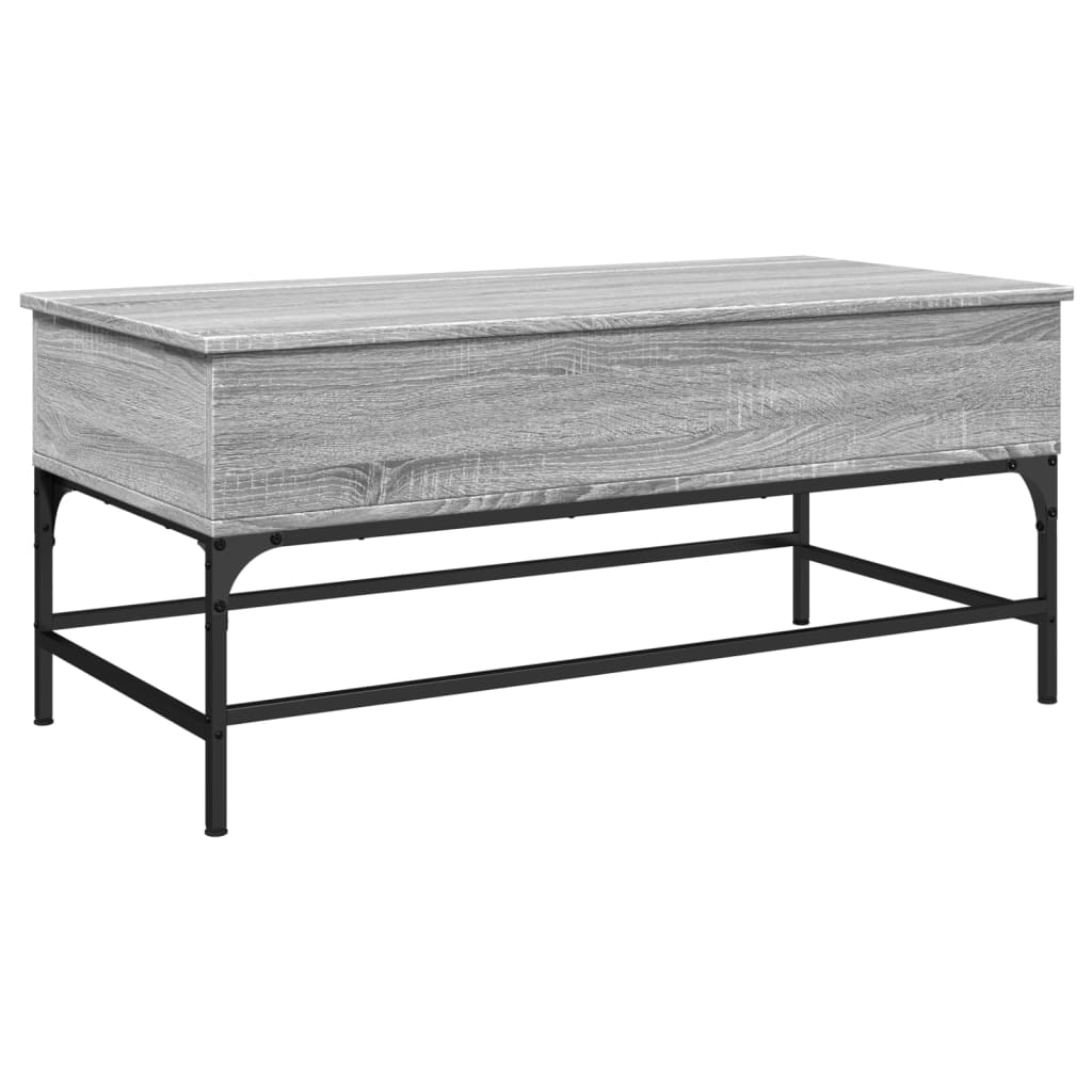 Mesa de centro 100x50x45cm derivados madeira/metal cinza sonoma