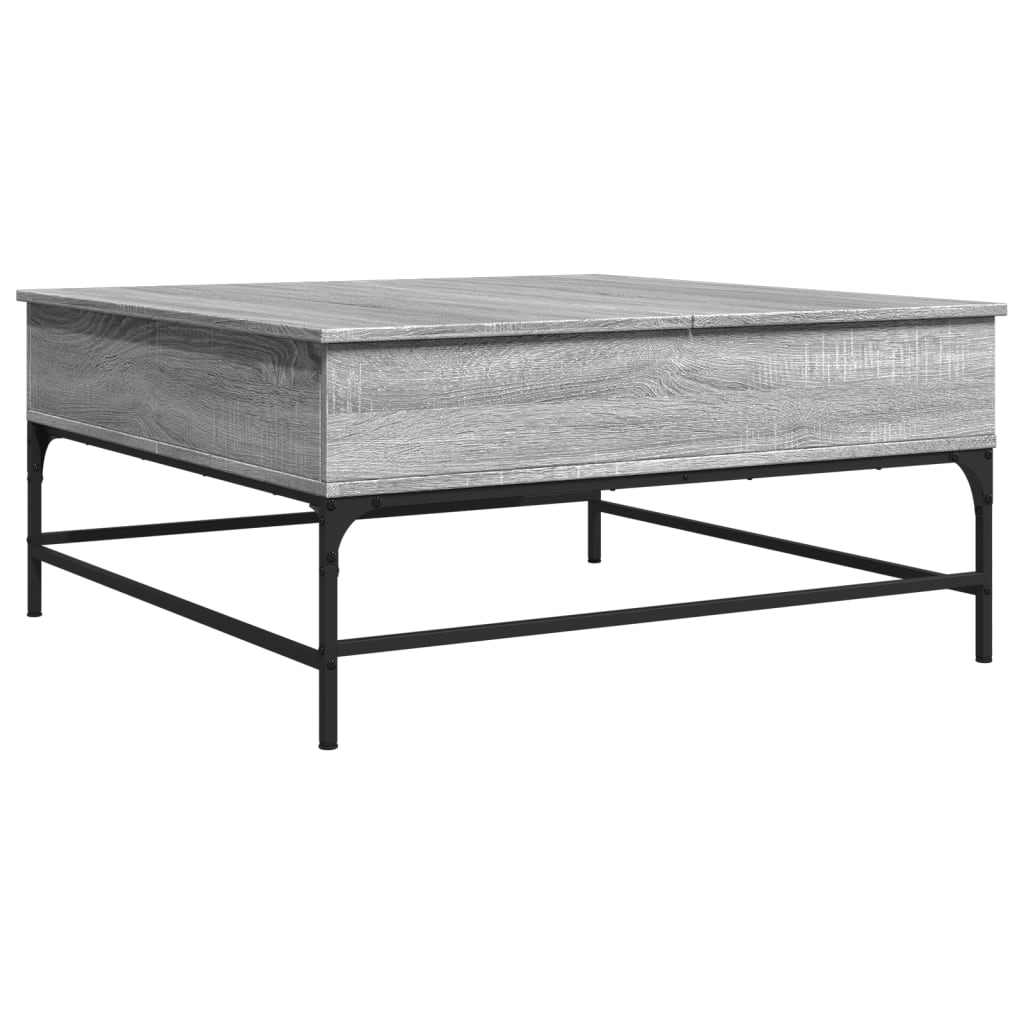 Mesa de centro 95x95x45 cm derivados madeira/metal cinza sonoma