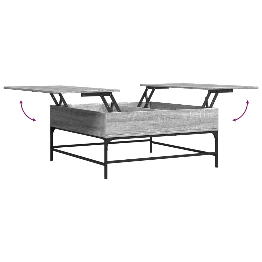 Mesa de centro 95x95x45 cm derivados madeira/metal cinza sonoma