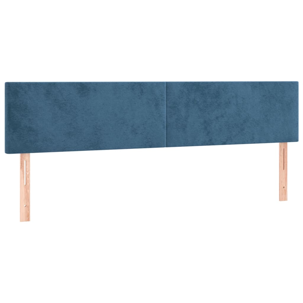 Cama boxspring com colchão 120x190 cm veludo azul-escuro