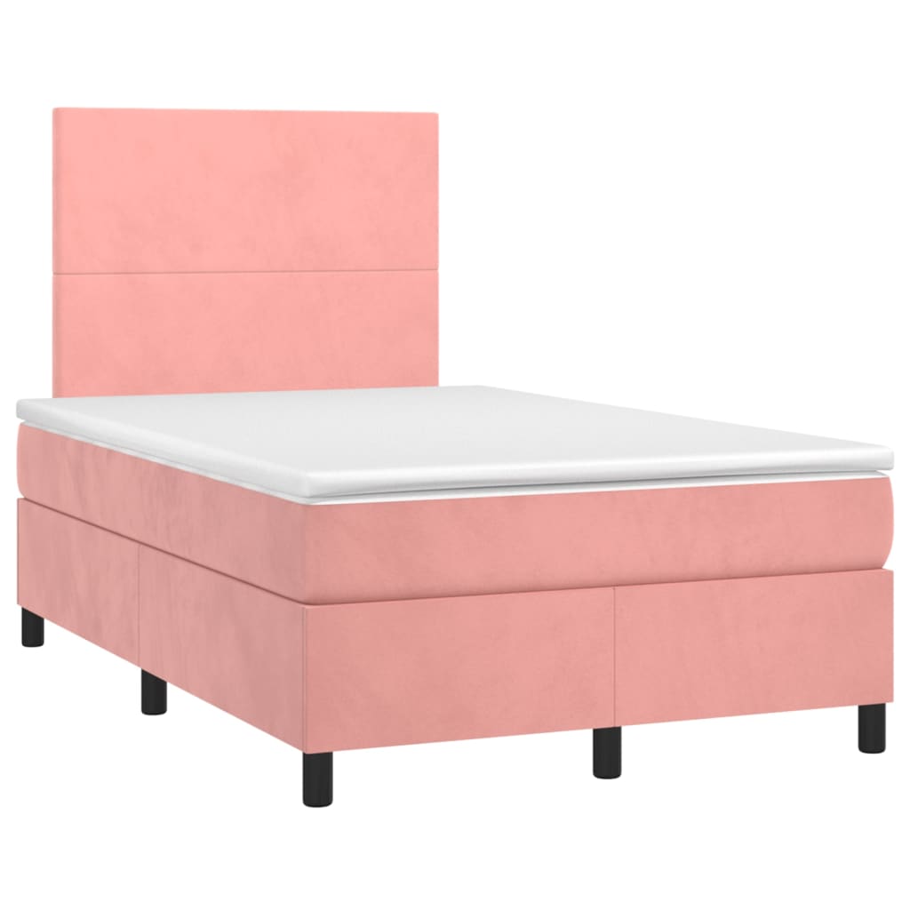 Cama boxspring com colchão 120x190 cm veludo rosa