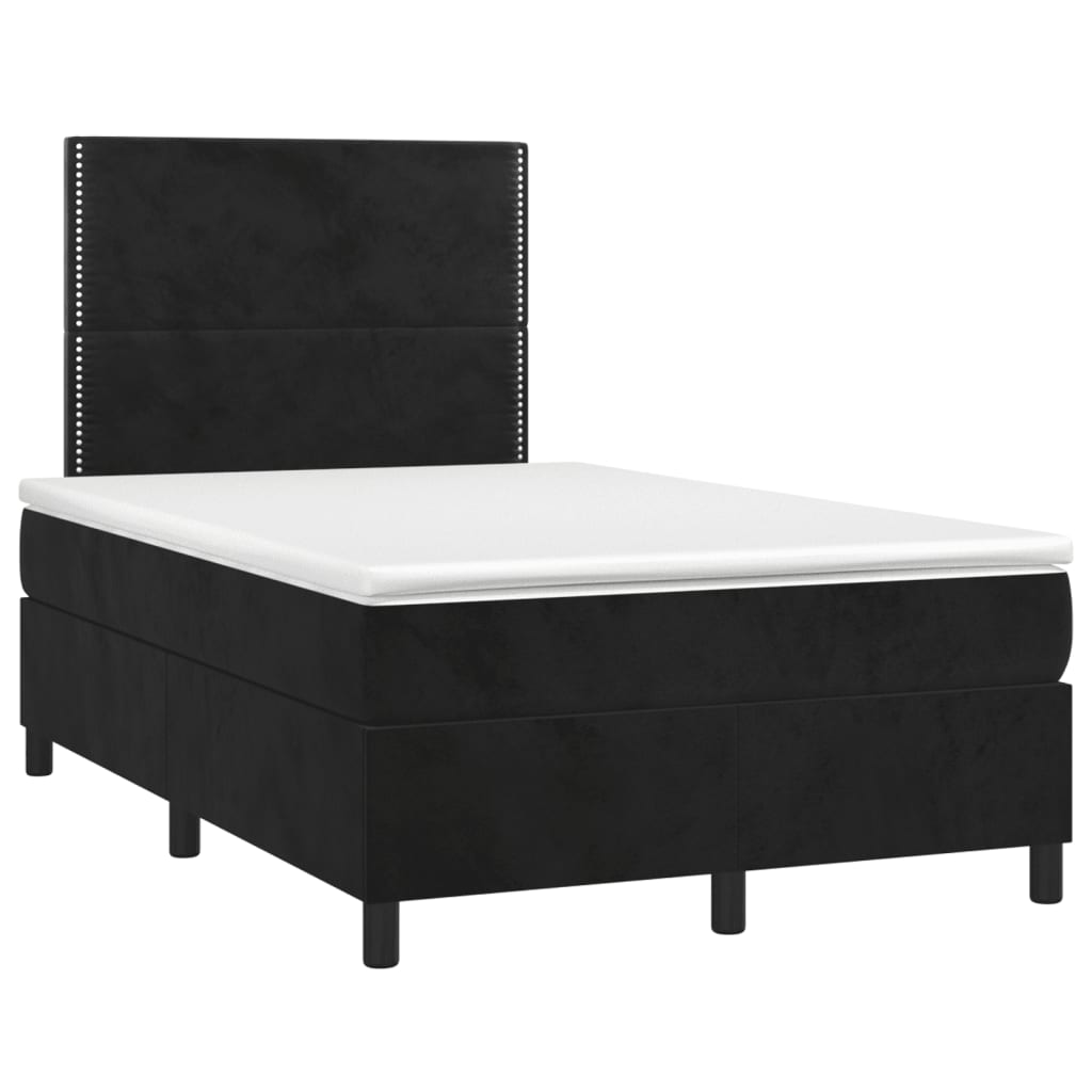 Cama boxspring com colchão 120x190 cm veludo preto