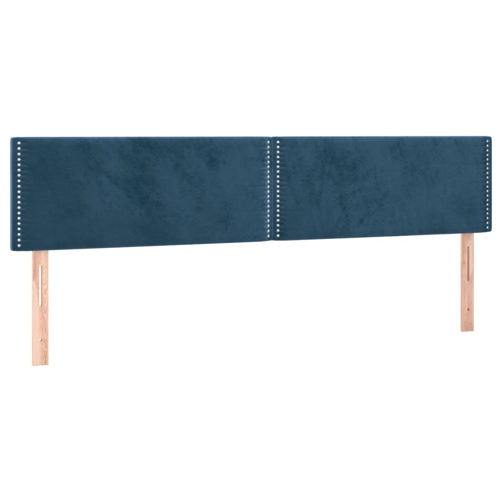 Cama boxspring com colchão 120x190 cm veludo azul-escuro