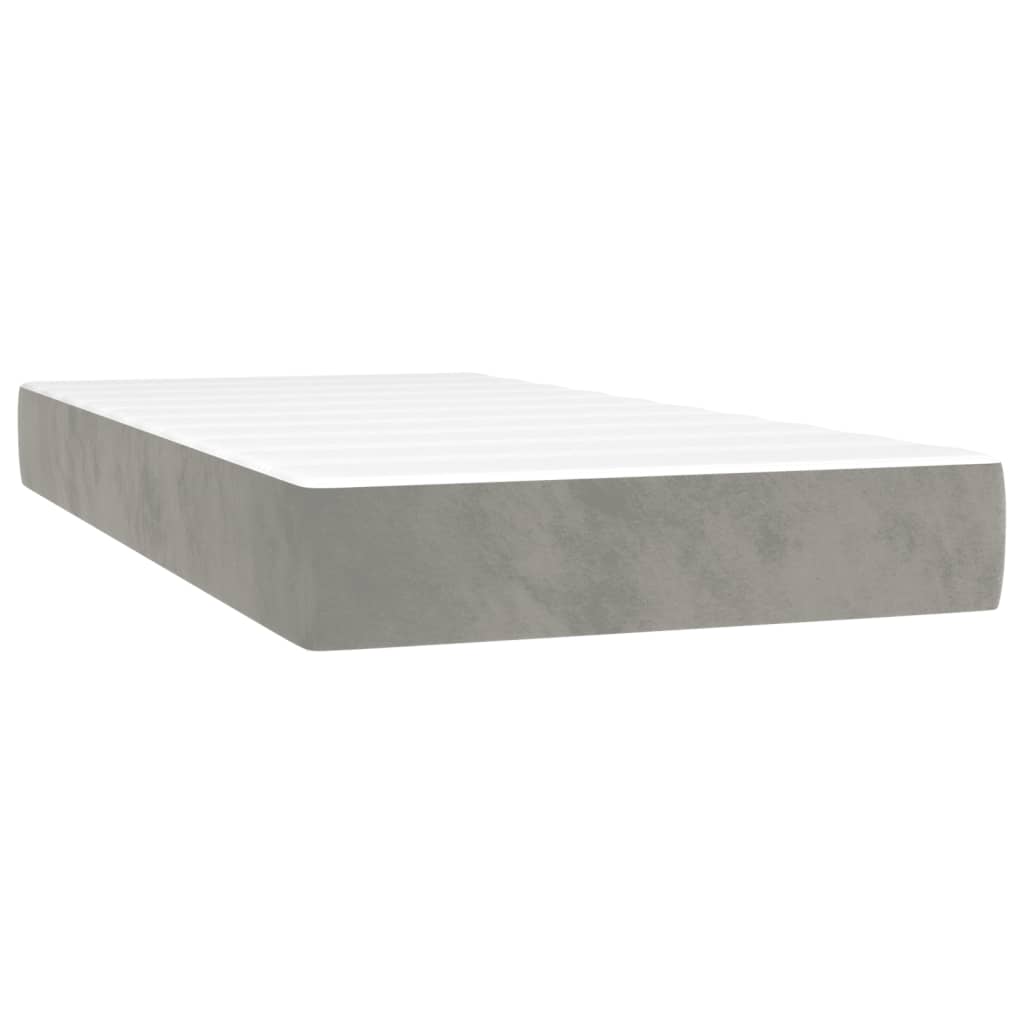 Cama boxspring com colchão 120x190 cm veludo cinzento-claro