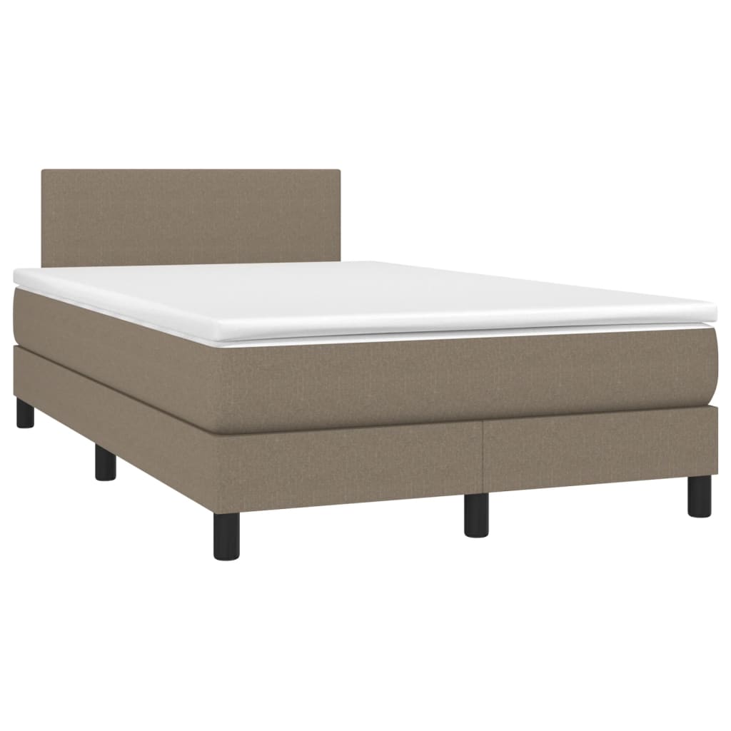 Cama box spring colchão/LED 120x190cm tecido cinza-acastanhado