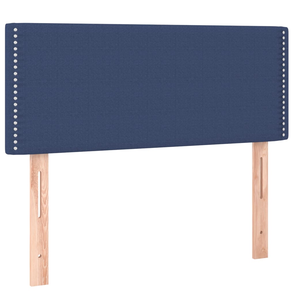 Cama box spring c/ colchão e LED 120x190 cm tecido azul