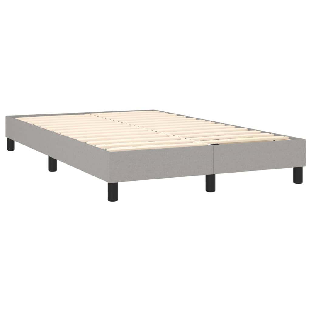 Cama box spring c/ colchão e LED 120x190 cm tecido cinza-claro