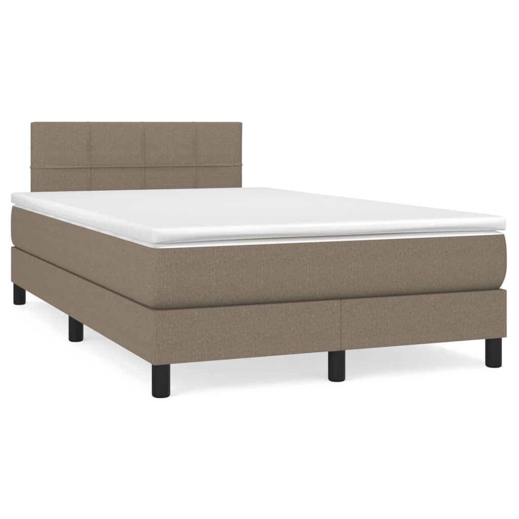 Cama box spring colchão/LED 120x190cm tecido cinza-acastanhado