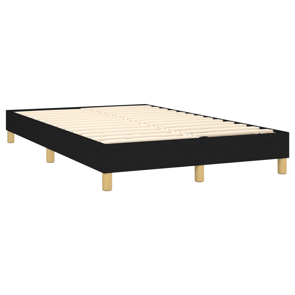 Cama box spring c/ colchão e LED 120x190 cm tecido preto