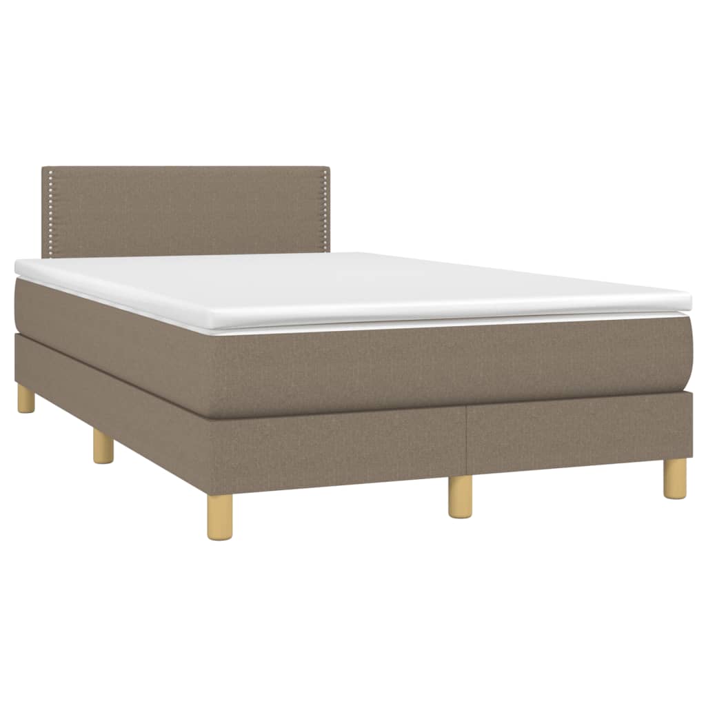 Cama box spring colchão/LED 120x190cm tecido cinza-acastanhado