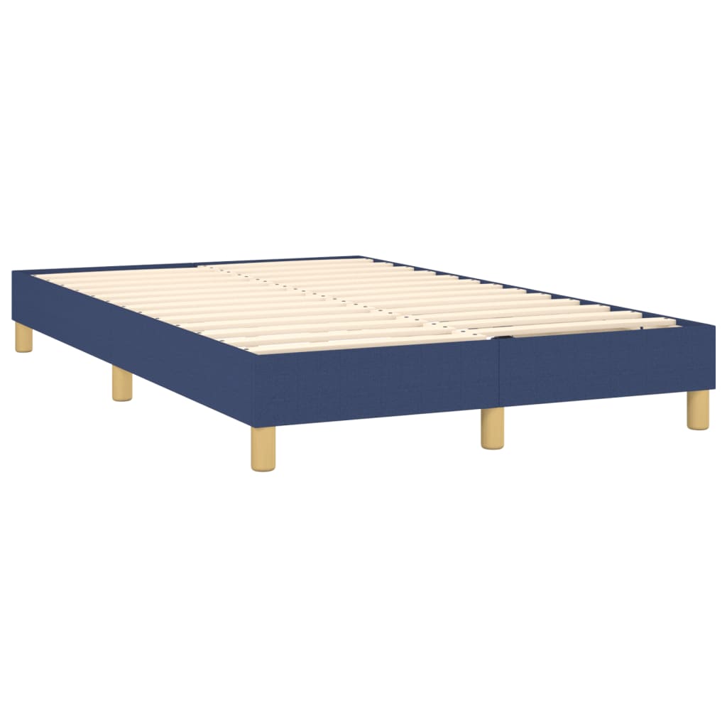 Cama box spring c/ colchão e LED 120x190 cm tecido azul