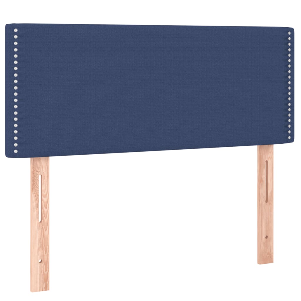 Cama box spring c/ colchão e LED 120x190 cm tecido azul