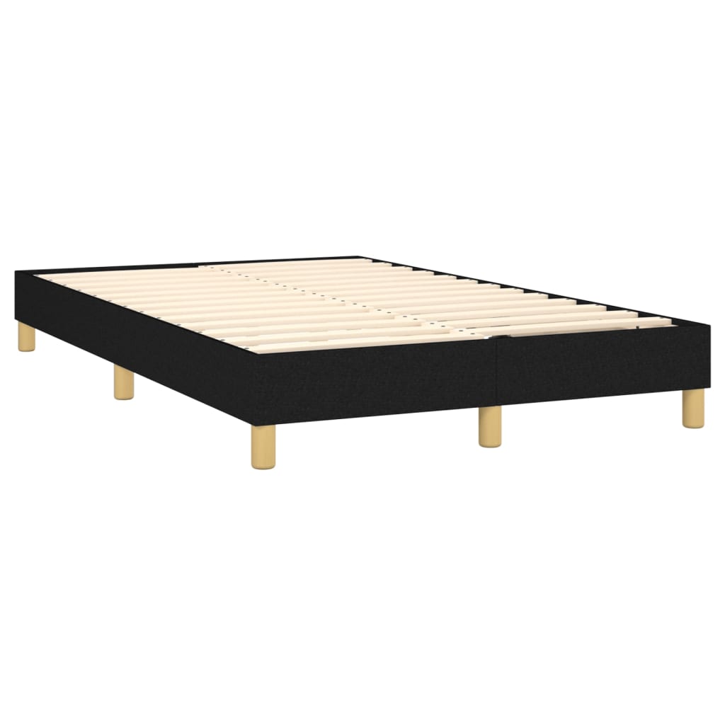 Cama box spring c/ colchão e LED 120x190 cm tecido preto