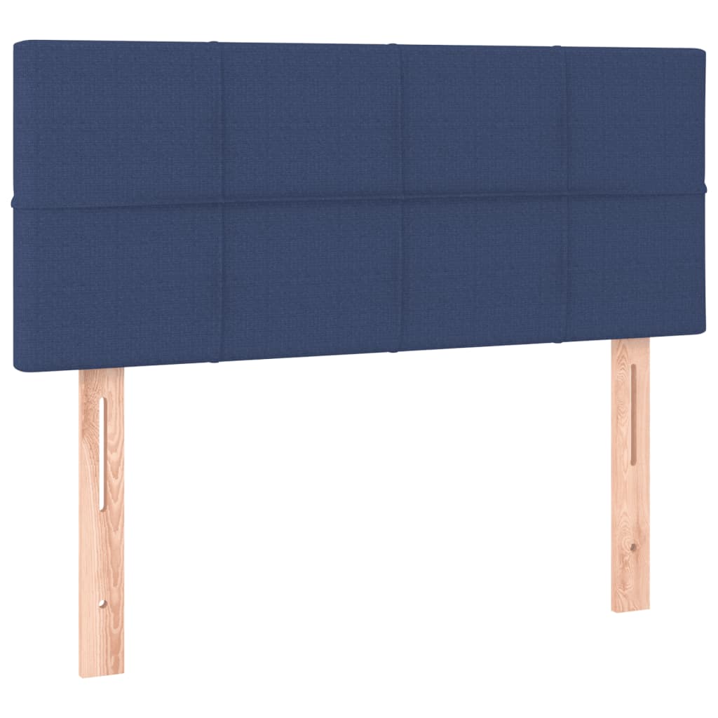 Cama box spring c/ colchão e LED 120x190 cm tecido azul