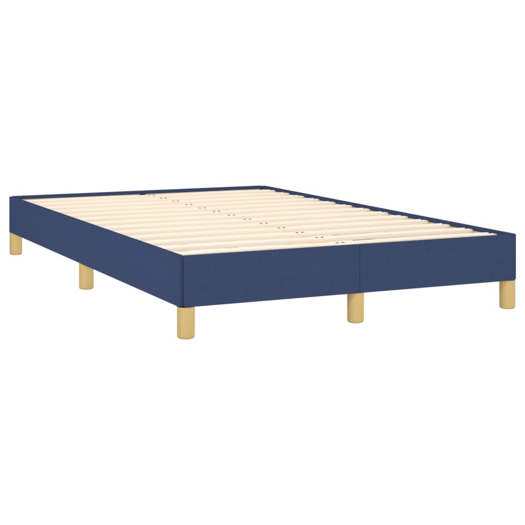 Cama box spring c/ colchão e LED 120x190 cm tecido azul