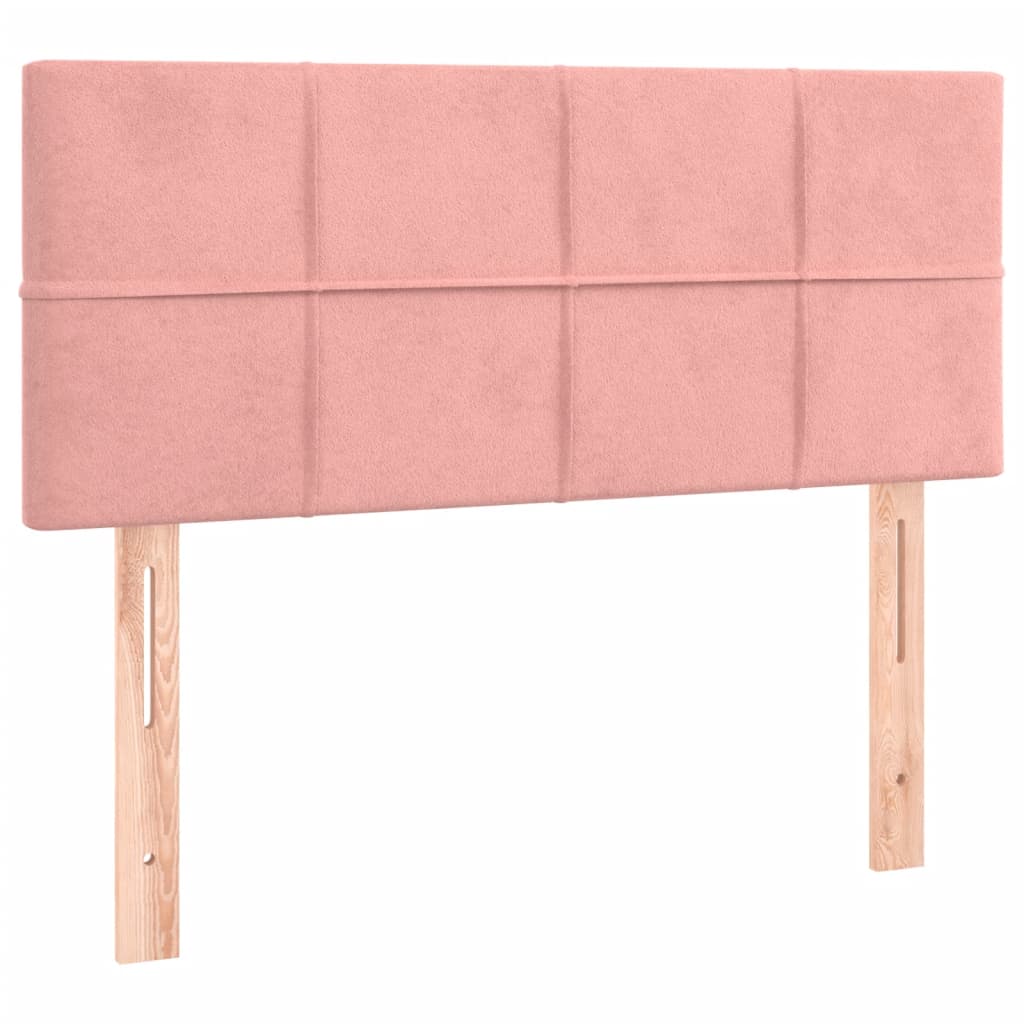 Cama box spring c/ colchão luzes e LED 120x190 cm veludo rosa